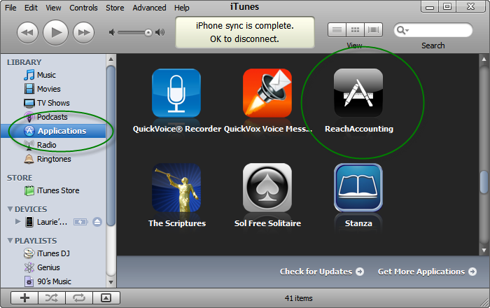 Windows iTunes Library Applications Screenshot