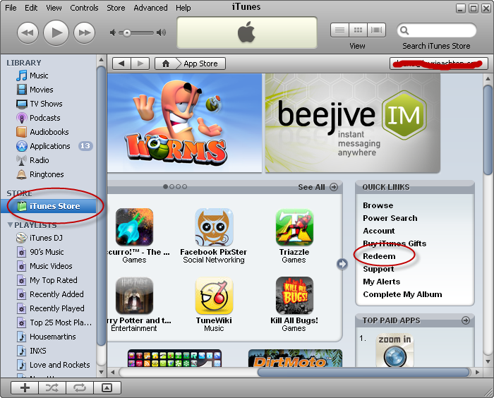 redeem free promo code, iTunes store