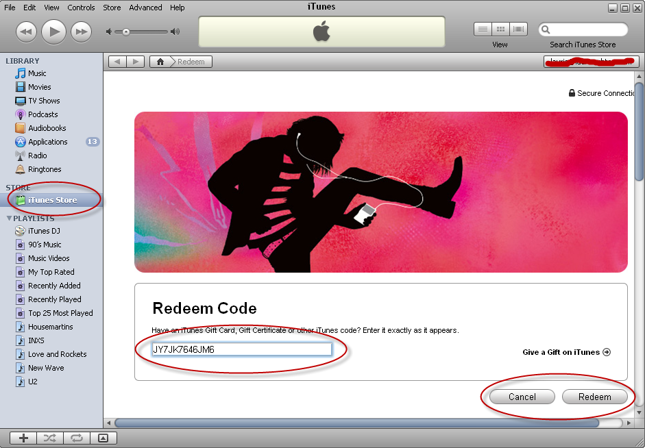 redeem free promo code, iTunes store