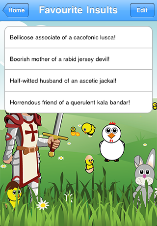 insults Sir Insult-a-lot, iPhone application, entertainment, game by RookSoft Pte Ltd of Singapore