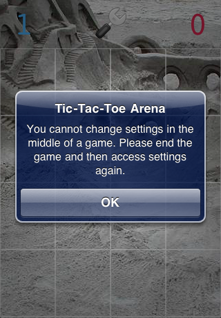 settings2 tic tac toe arena game by mobile (iOS (iPhone, iPad), Android) developer RookSoft Pte Ltd of Singapore