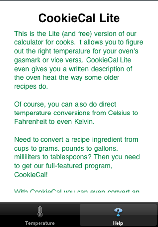 help CookieCal Lite