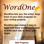 WordOne Lite writing iPhone application, tracking writing progress by RookSoft Pte Ltd of Singapore