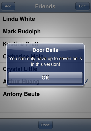 seven DoorBells iPhone Application