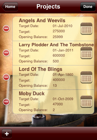 project-edit1 WordOne iPhone Application, Writing Project Progress Tracker by RookSoft Pte Ltd of Singapore