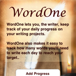 WordOne writing iPhone application, tracking writing progress by RookSoft Pte Ltd of Singapore